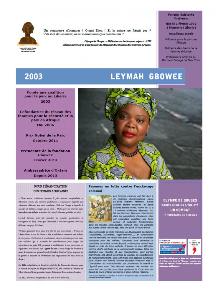 Olympe de Gouges, droits humains et égalité