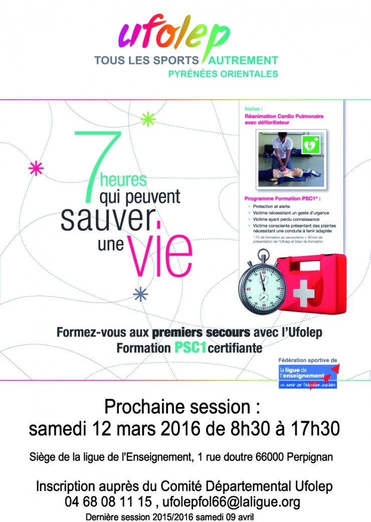Formation PSC1 le 12 mars 2016