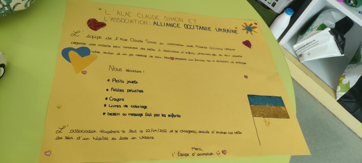 Le périscolaire Claude Simon se mobilise pour l'Ukraine