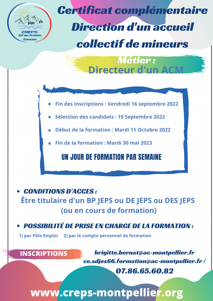 Certificat Complémentaire « Diriger un ACM »